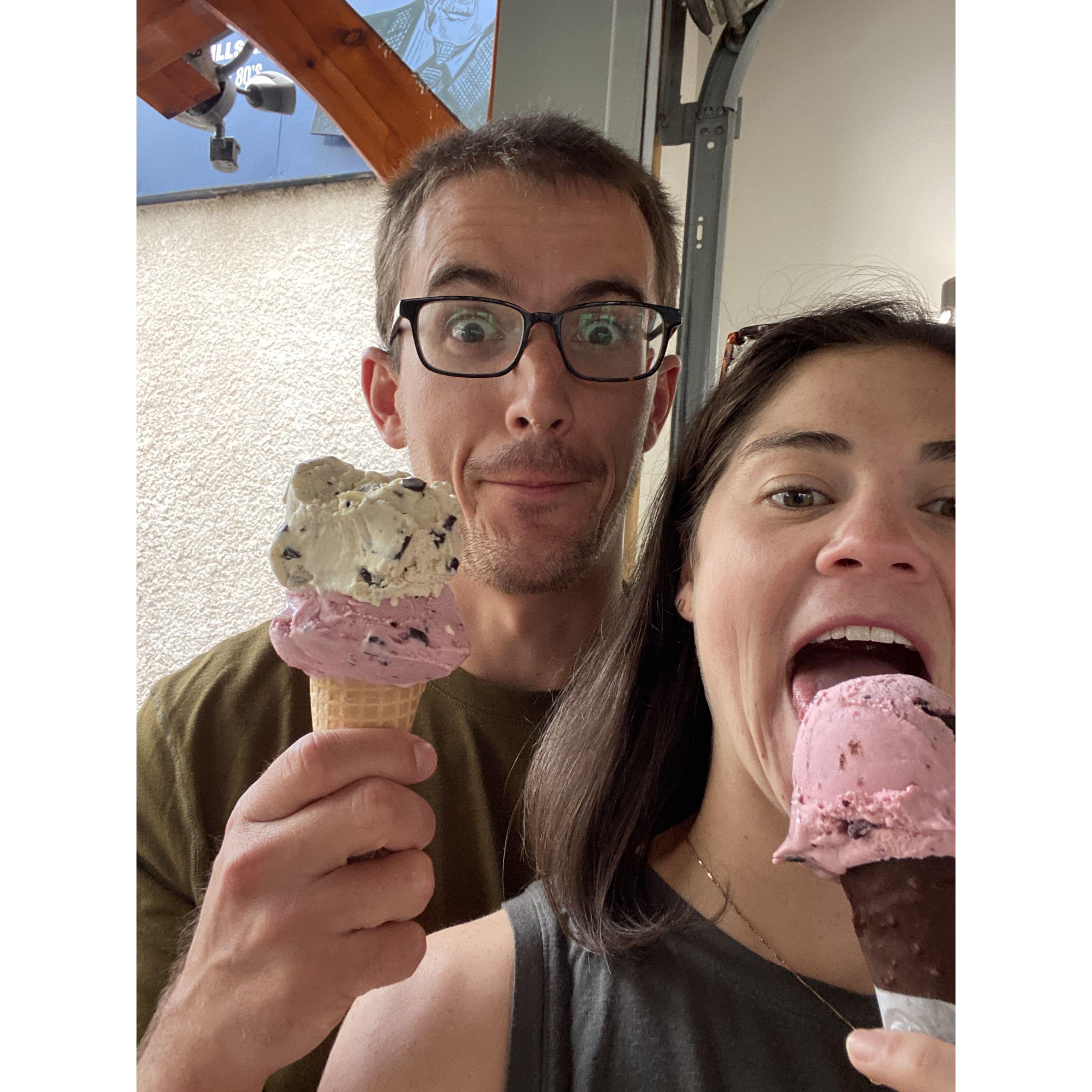 Austin showing the BEST ice cream shop- Sebastian Joe's, Minneapolis MN- it really is the best ice cream either of us have ever had.