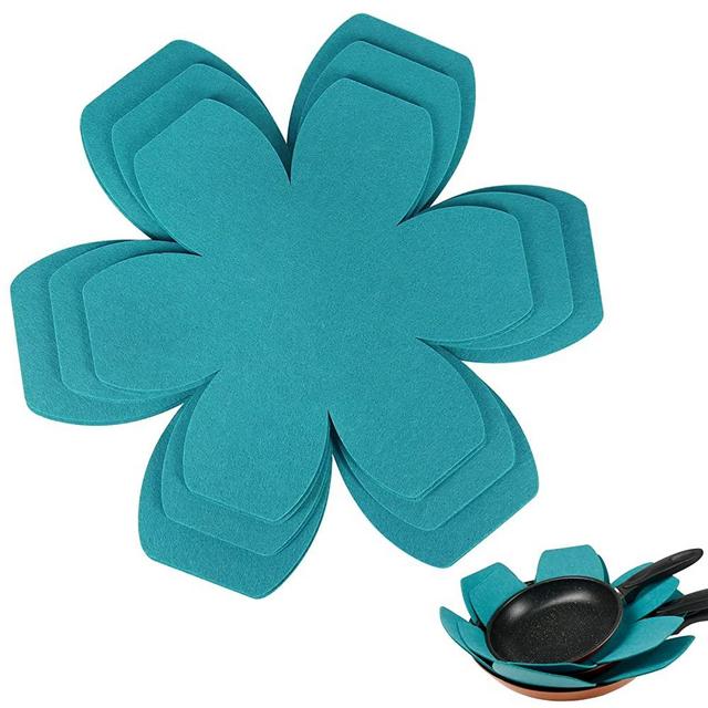 BYKITCHEN Pot Pan Protectors, Larger & Thicker Felt Pan Separators Pads, Set of 6 and 3 Different Sizes, Pot Protectors for Stacking and Protecting Your Cookware