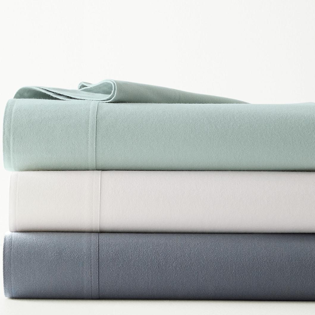 Solid Cotton & Cashmere Flannel Sheet Set