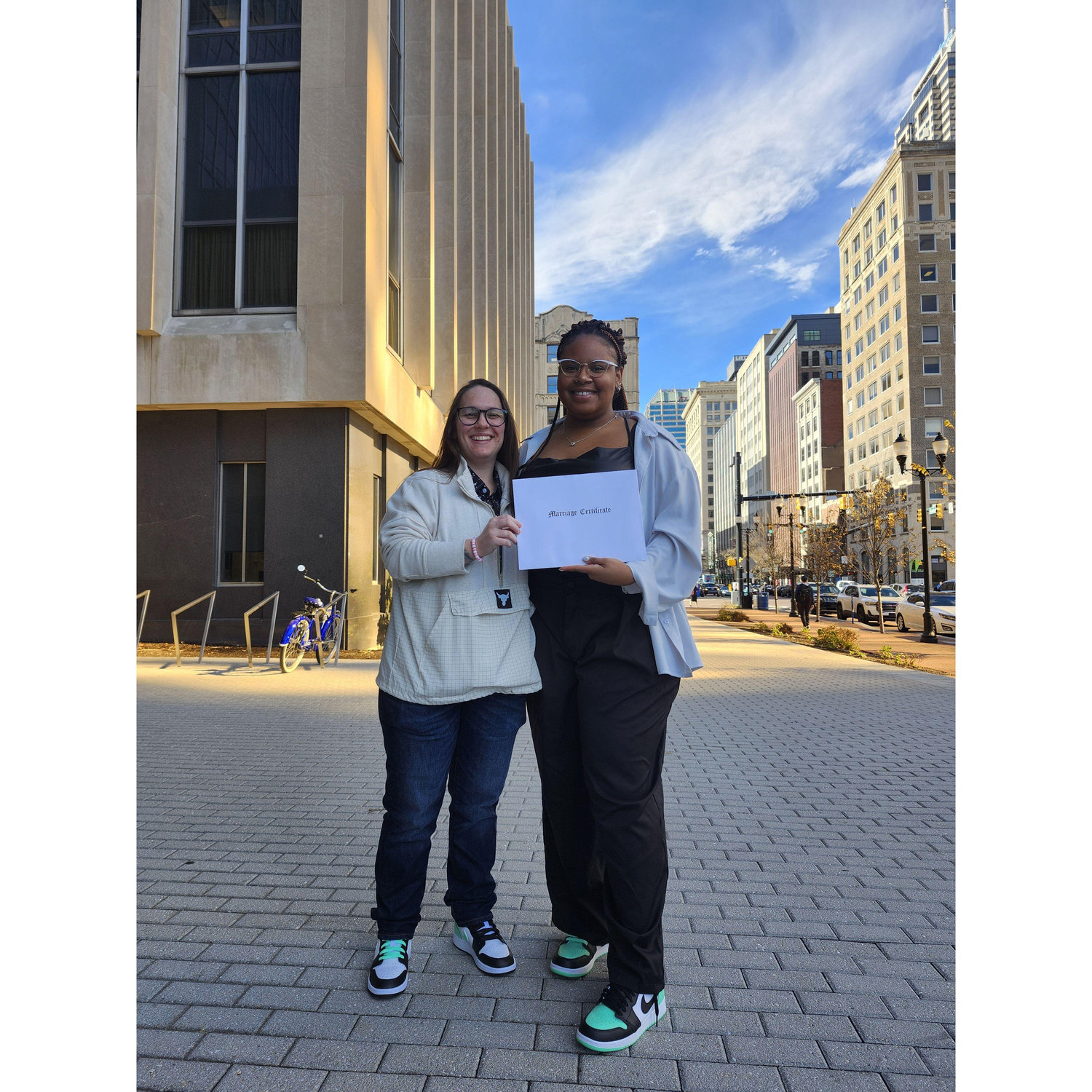 Securing our marriage license!