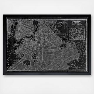Brooklyn Map 1891 Framed Art