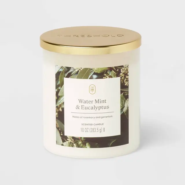Lidded Glass Jar Candle Water Mint and Eucalyptus 10oz - Threshold™