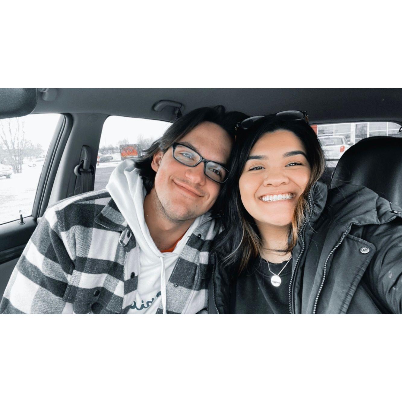 Our first Valentines day, Alex drove a total of 393 miles to spend an hour and a half with Dahlia. <3