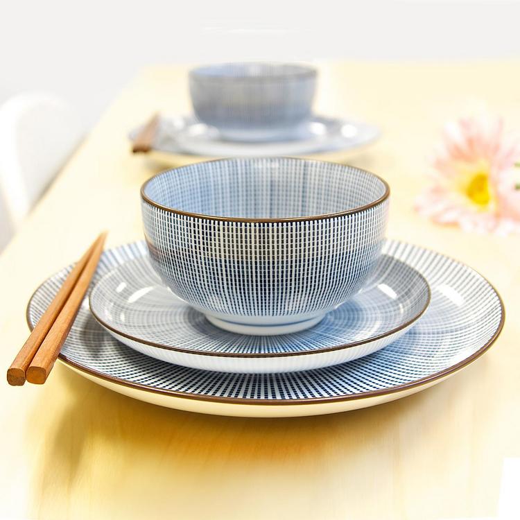   Blue Line 食器セット Miya Company, Sendan Tokusa Rice Bowl, Set of 4 | Zola
