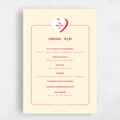 Butter, Yellow Wedding Program - Jolla
