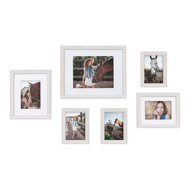 6pc Bordeaux Frame Box Set White - Kate & Laurel All Things Decor