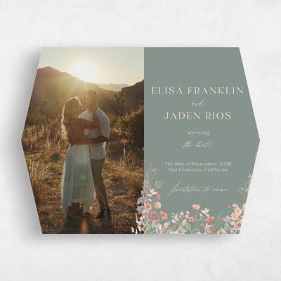 Green Diamond Wedding Save the Date - Harley Photo
