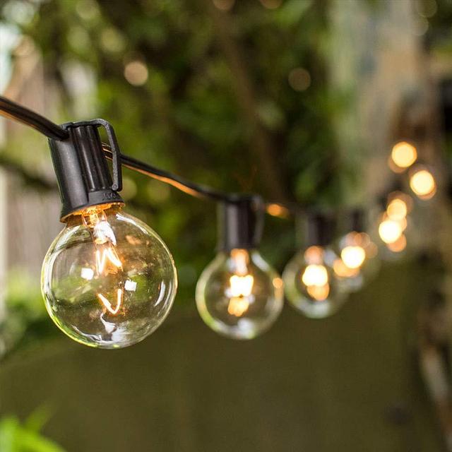 VMANOO Outdoor String Lights 25Ft Globe Patio Lighting G40 Bulbs UL Listed for Outside Yard Gazebo Party Wedding Tents Porch Garden Bistro Pergola Backyard Deck Hanging Indoor Balcony Decor Lights