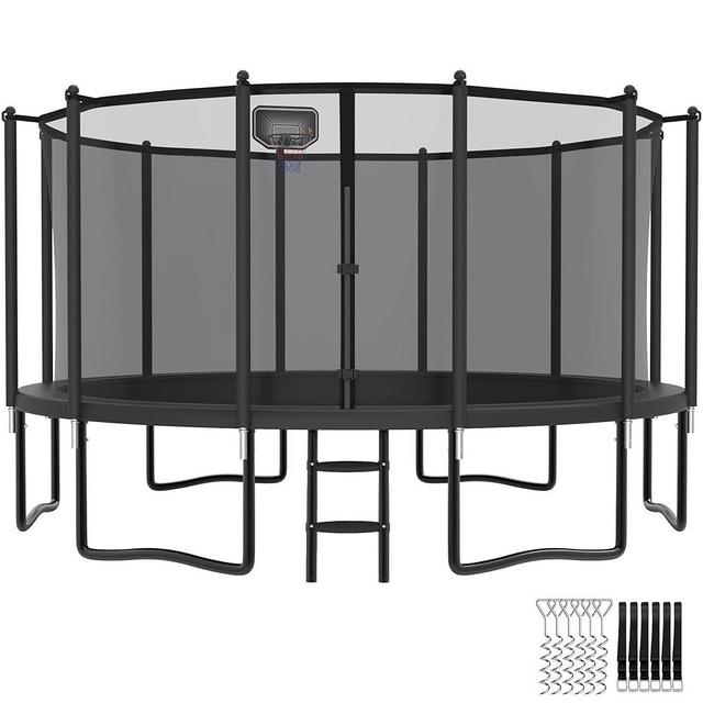 YORIN Tranpoline 16FT 15FT 14FT 12FT 10FT 8FT Tranpoline for Kids and Adults 1500LBS Tranpoline with Hoop, Enclosure Net, Back Yard Heavy Duty Recreational Tranpolines, ASTM Approved