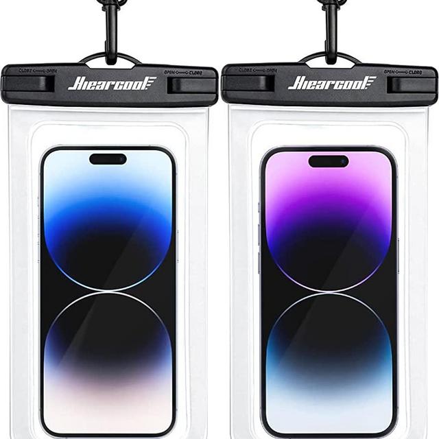 Hiearcool Waterproof Phone Pouch for iPhone 14 Pro Max, Waterproof Phone Case, Cell Phone Clear Waterproof Pouch for iPhone 14 13 12 11 Pro Max Plus Up to 7.2" Kayay Accessories -2 Pack Clear