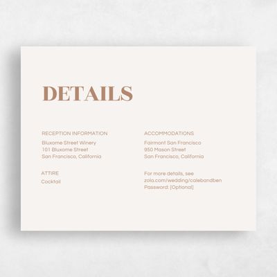 Light Oatmeal, Beige Wedding Enclosure - Melvine