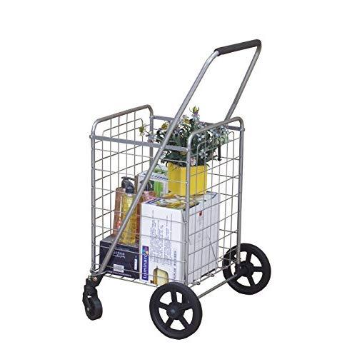 Wellmax WM99024S Grocery Utility Shopping Cart, Easily Collapsible and Portable to Save Space and Heavy Duty, Light Weight Trolley with Rolling Swivel Wheels