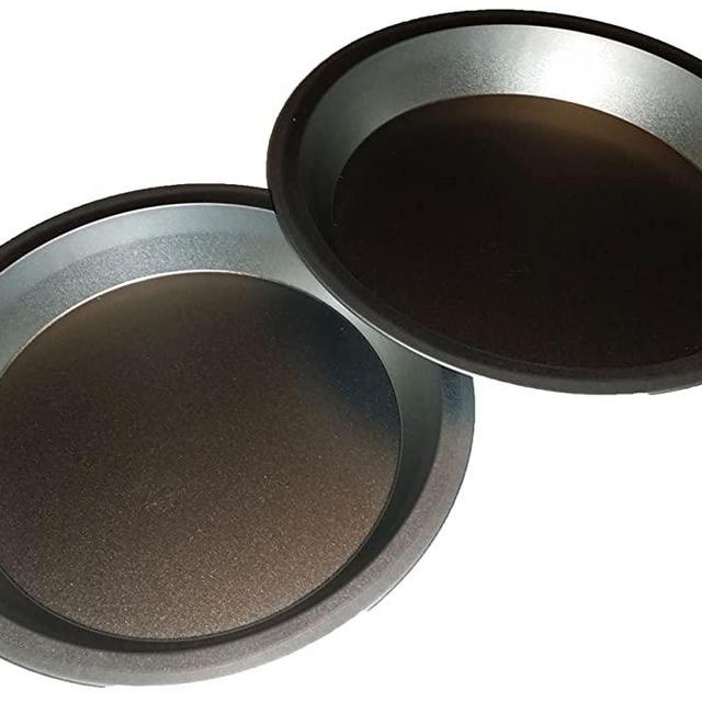 Two 9 inch Pie Pans a Heavy weight steel none stick bakeware set with even heating (Standard version)