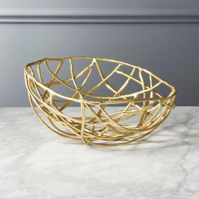 CB2 Nest Matte Gold Serving Bowl