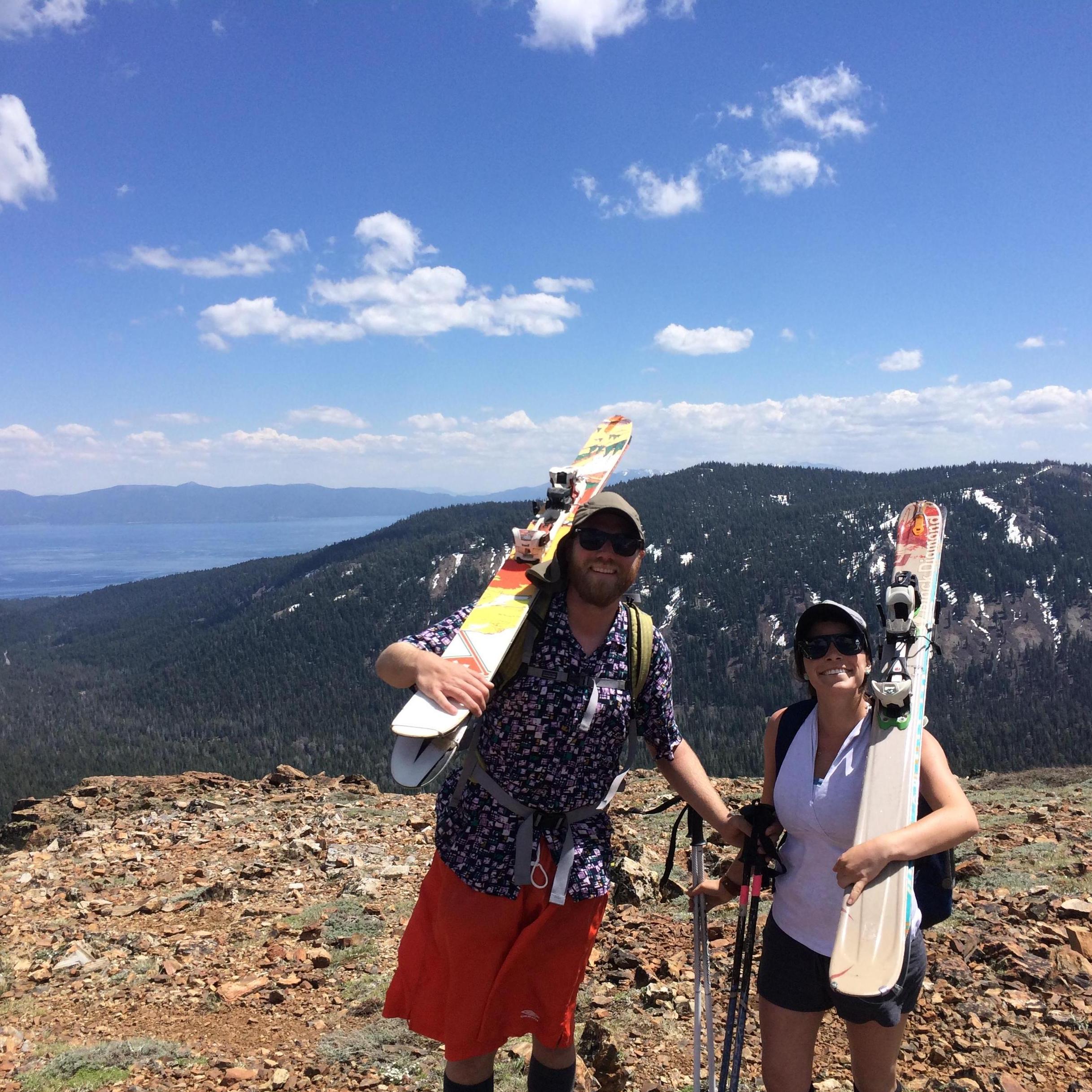 We may have only gotten in a few turns, but skiing in May is always fun