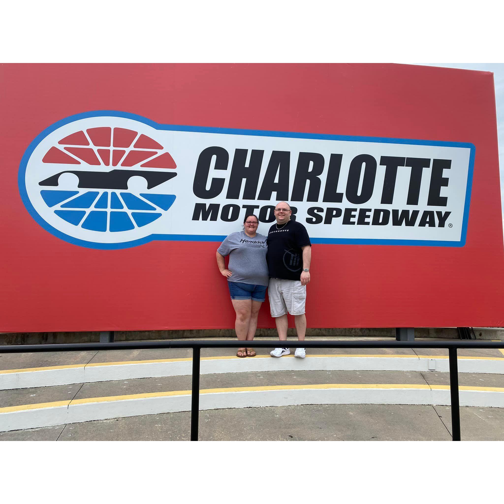 When we went to tour Charottle Motor Speedway and NASCAR Race shops in Charottle, NC for July 4th week!