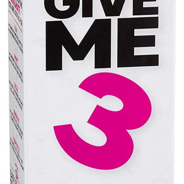 GIVE ME 3 Speak-Before-You-Think Party Drinking Game – New Conversation Starter Fast Paced and Hilarious 440 Cards to Play with Your Friends