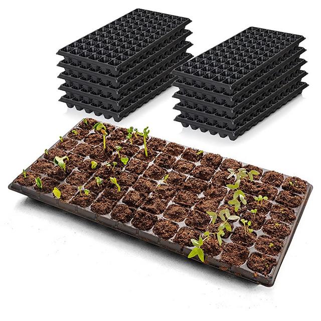 321Gifts, 10-Pack Seed Starter Kit, 2X Thicker 72 Cell Plastic Seedling Trays Gardening Germination Growing Trays Plant Grow Kit Seed Starting Trays Seedling Germination Nursery Pots Plug
