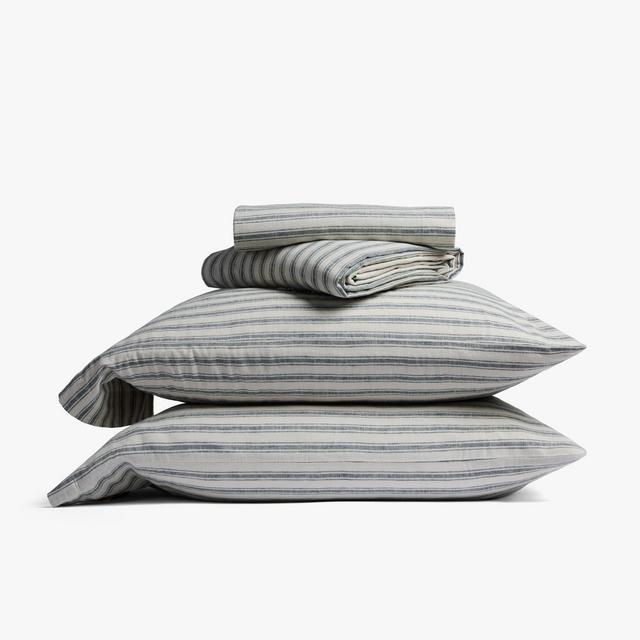 King Relaxed Linen Stripe Sheet Set Cove & Parchment - Parachute for Target
