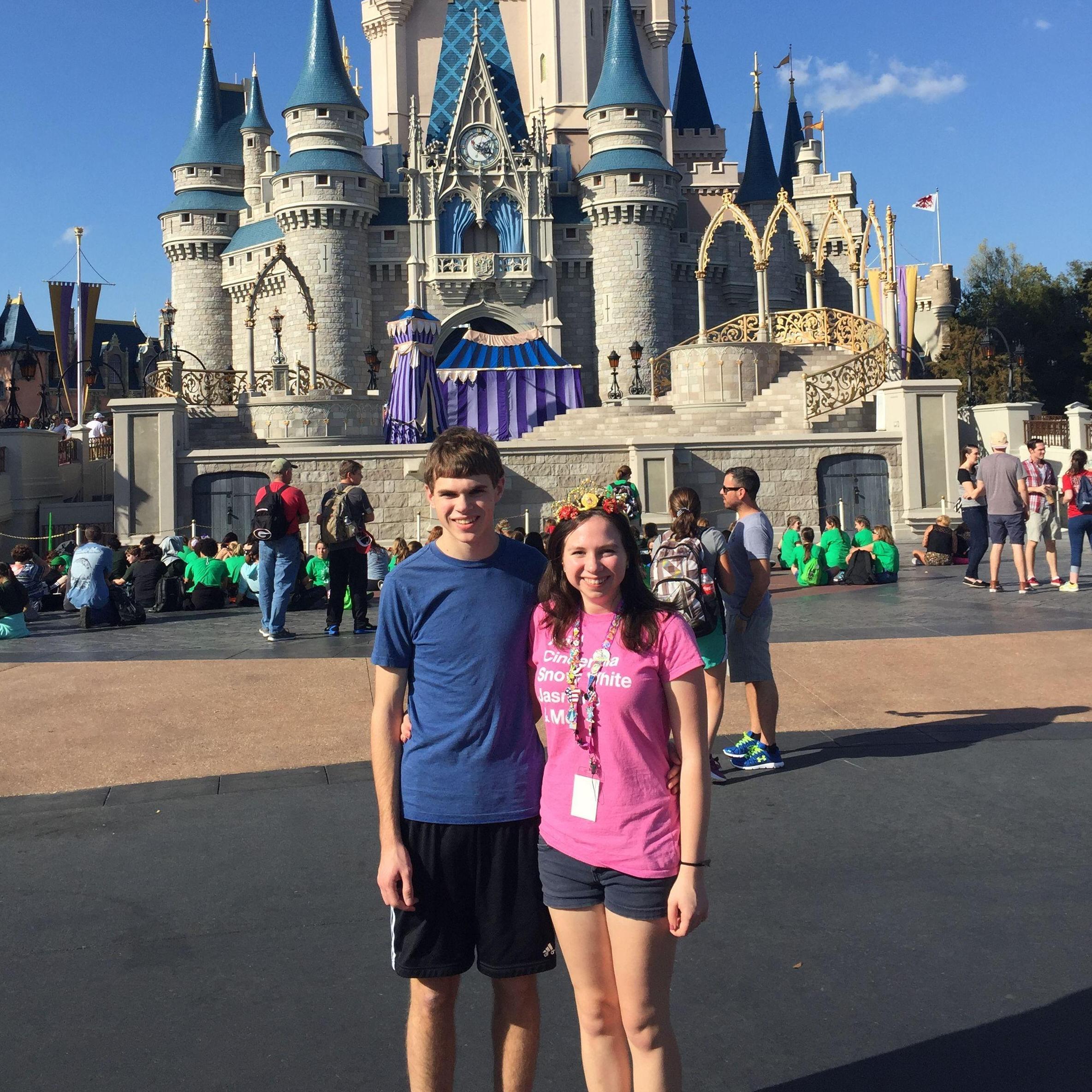 Brian waited in line with Morgan for 25 minutes as she waited to buy her Belle tiara at Disney.