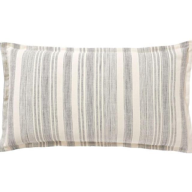 Hawthorn Stripe Cotton Sham, King, Charcoal