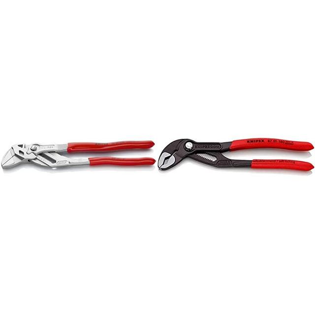 KNIPEX Tools - Pliers Wrench, Chrome (8603250), 10-Inch & KNIPEX - 8701180 Knipex 87 01 180 7-1/4-Inch Cobra Pliers