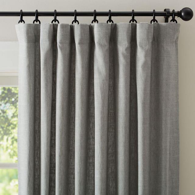 Emery Linen Blackout Curtain, 50 x 84", Flagstone