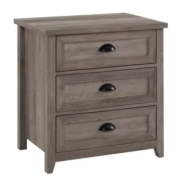 Forest Gate™ 26-Inch 3-Drawer Farmhouse Nightstand in Grey Wash