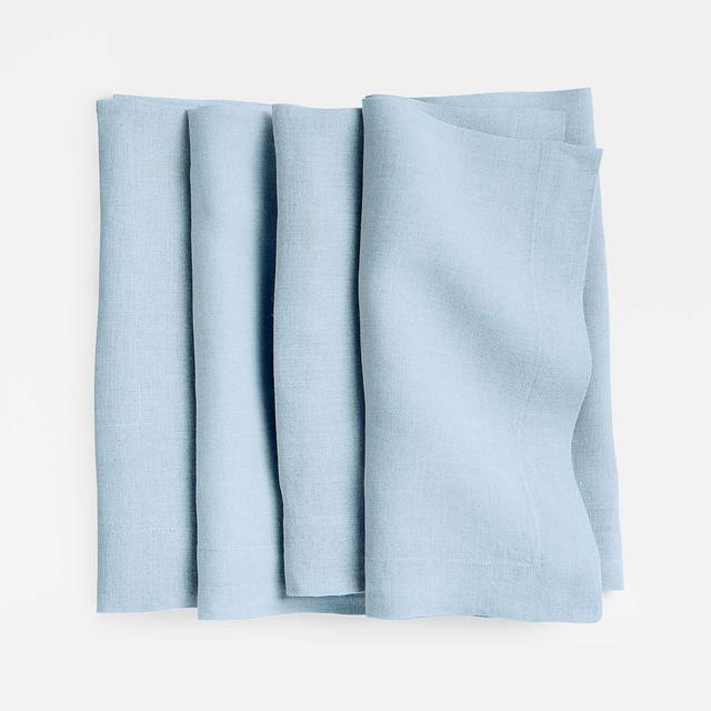 Marin Light Blue European Flax ®-Certified Linen Napkins, Set of 4