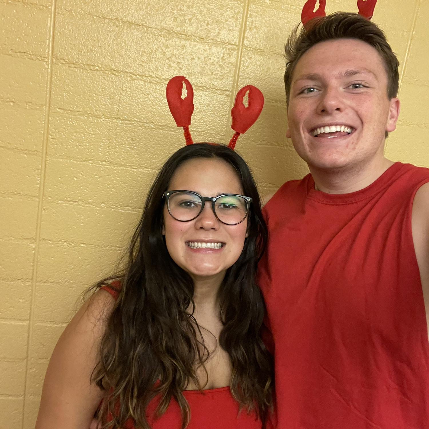 We were lobsters for Halloween because they mate for life.
