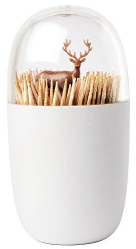 Deer Meadow Toothpick Holder by Qualy Design. Brown Color. Unique Home Design Decoration. Unusual Gift.