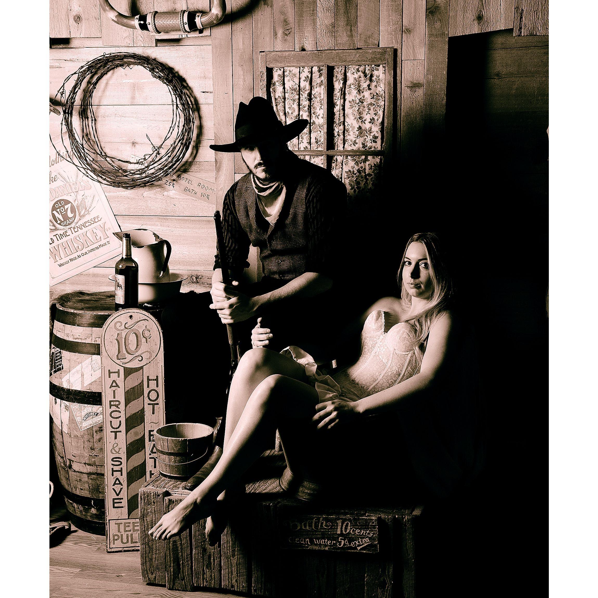 Kelsey and Anthony are known for last minute adventures, and this was one such occasion. Walking down Main Street of Deadwood they stumbled across this old-timey photo business and couldn't resist. 