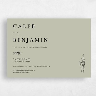 Sage, Green Wedding Invitation - Rue Landscape