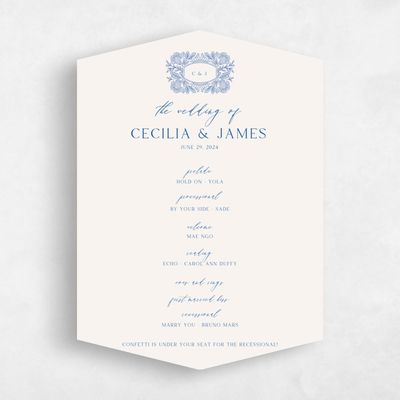 Blue Diamond Wedding Program - Caleania