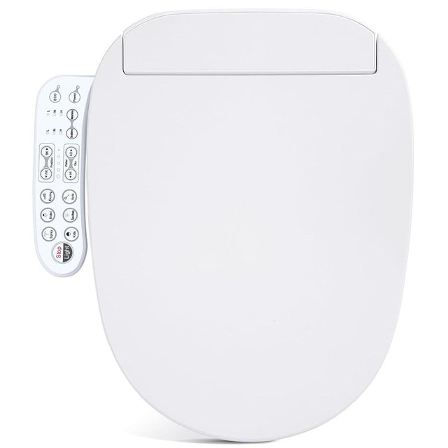 Aquonderful Bidet Toilet Seat, Electric Smart Heated Seat with Slow Closes, Warm Water, Dryer, Vortex Wash, Rear and Front Wash, Night Light, White, 208 (Elongated)