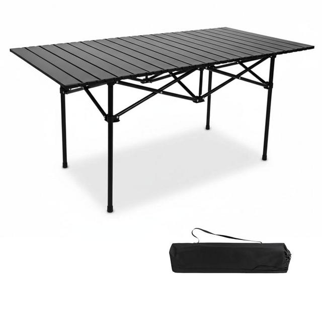 Xajsdlxs Camping Table，Portable Folding Table,with Carry Bag，Suitable for Indoor, Outdoor, Camping, Backyard, Party, Patio, The Black Camping Table at The Beach