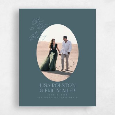 Deep Blue Spruce Wedding Save the Date - Menton Frame