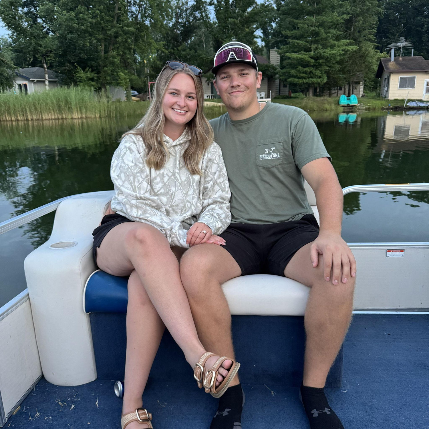 Boating at a friend's family cabin for our annual couple's weekend - a highlight for us every summer!