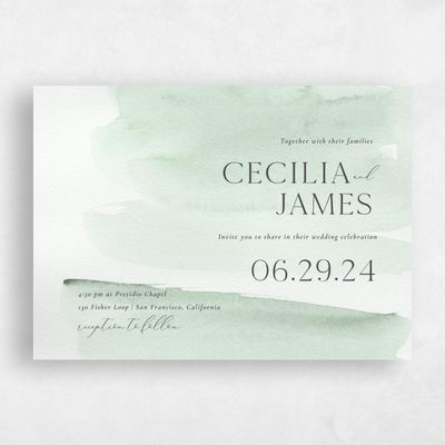 Green Landscape Wedding Invitation - Loreto Landscape