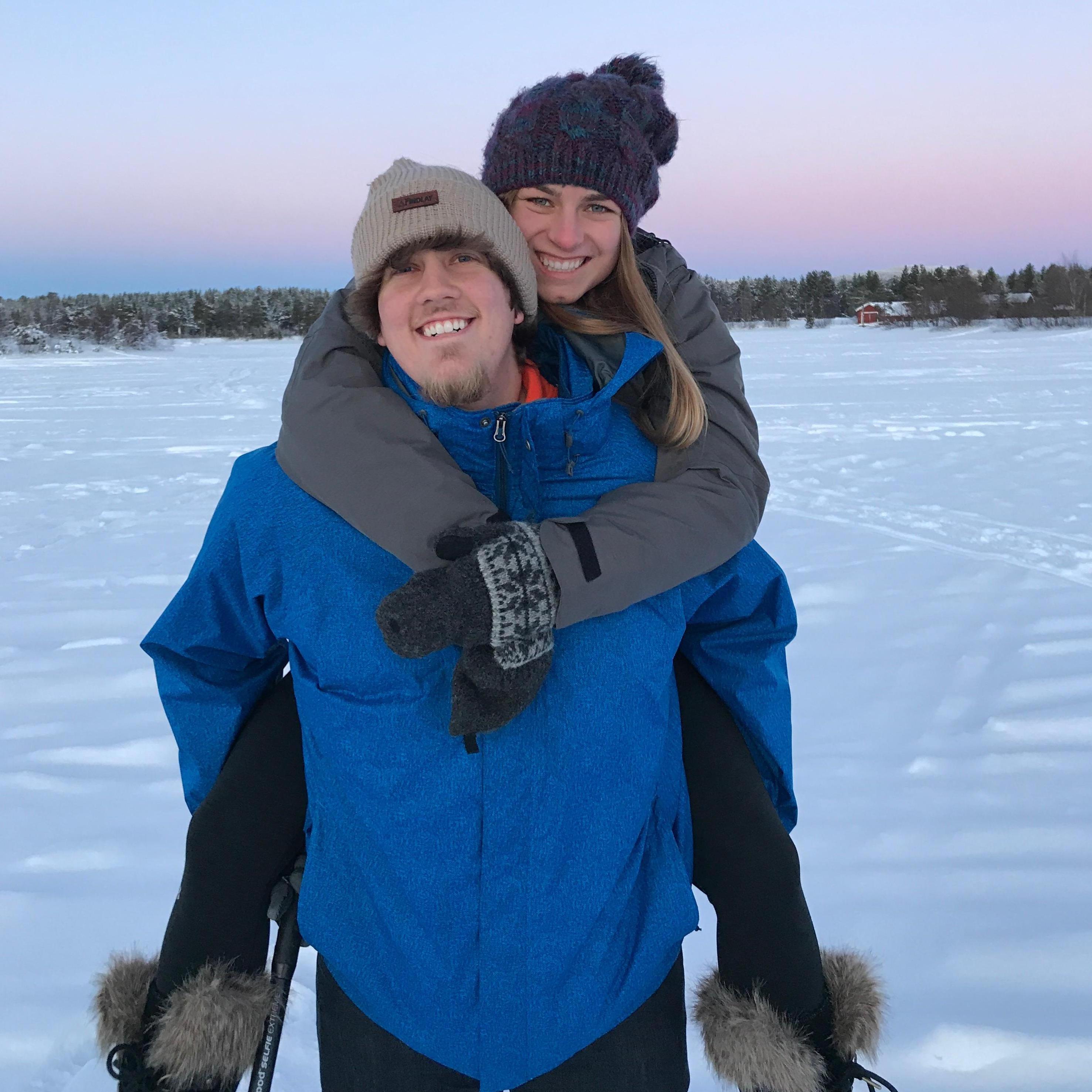 That time we were in the Arctic Circle in Finland and Gereon's foot went through the ice.