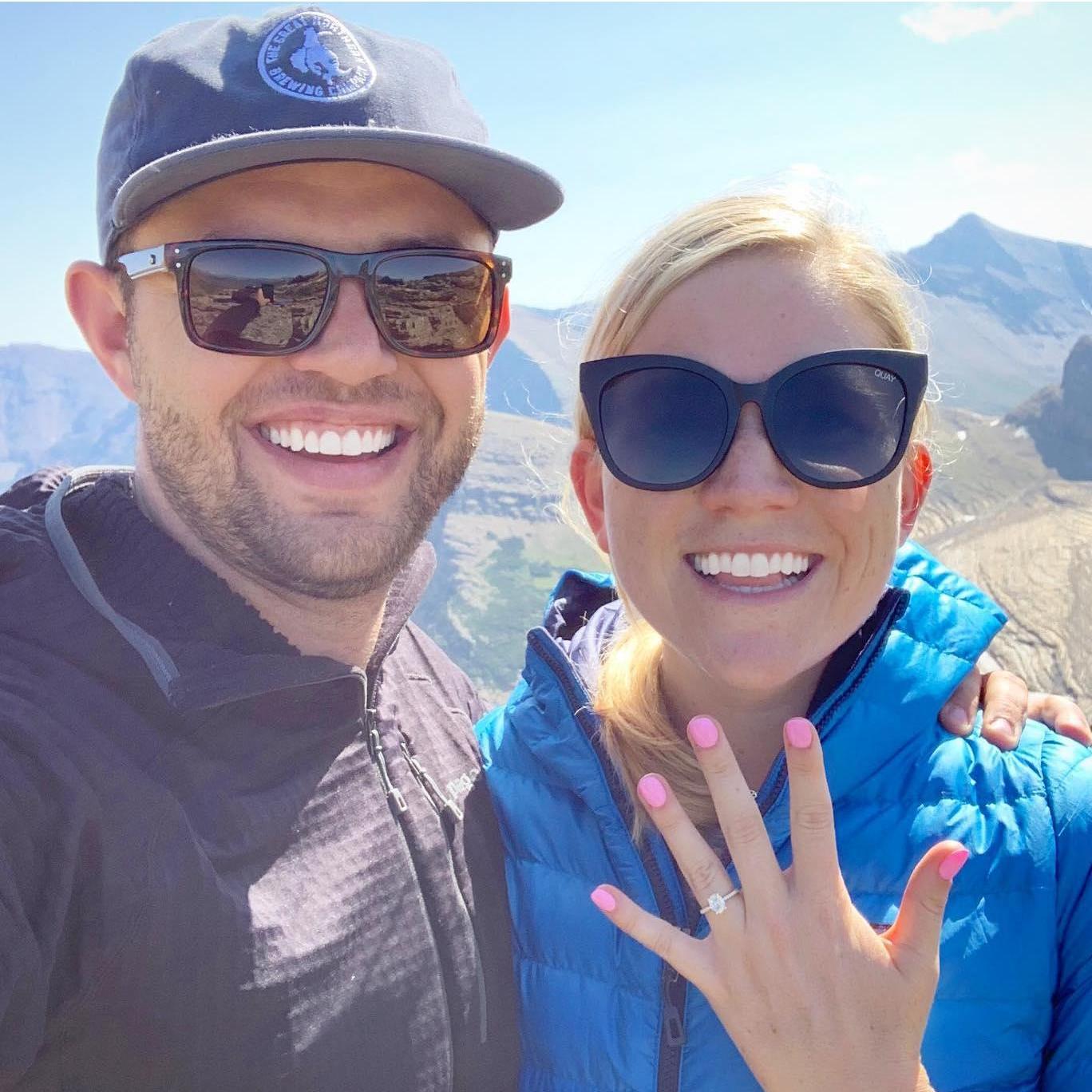 Right after Justin proposed above Grinnell Glacier in Glacier National Park on August 15, 2019.