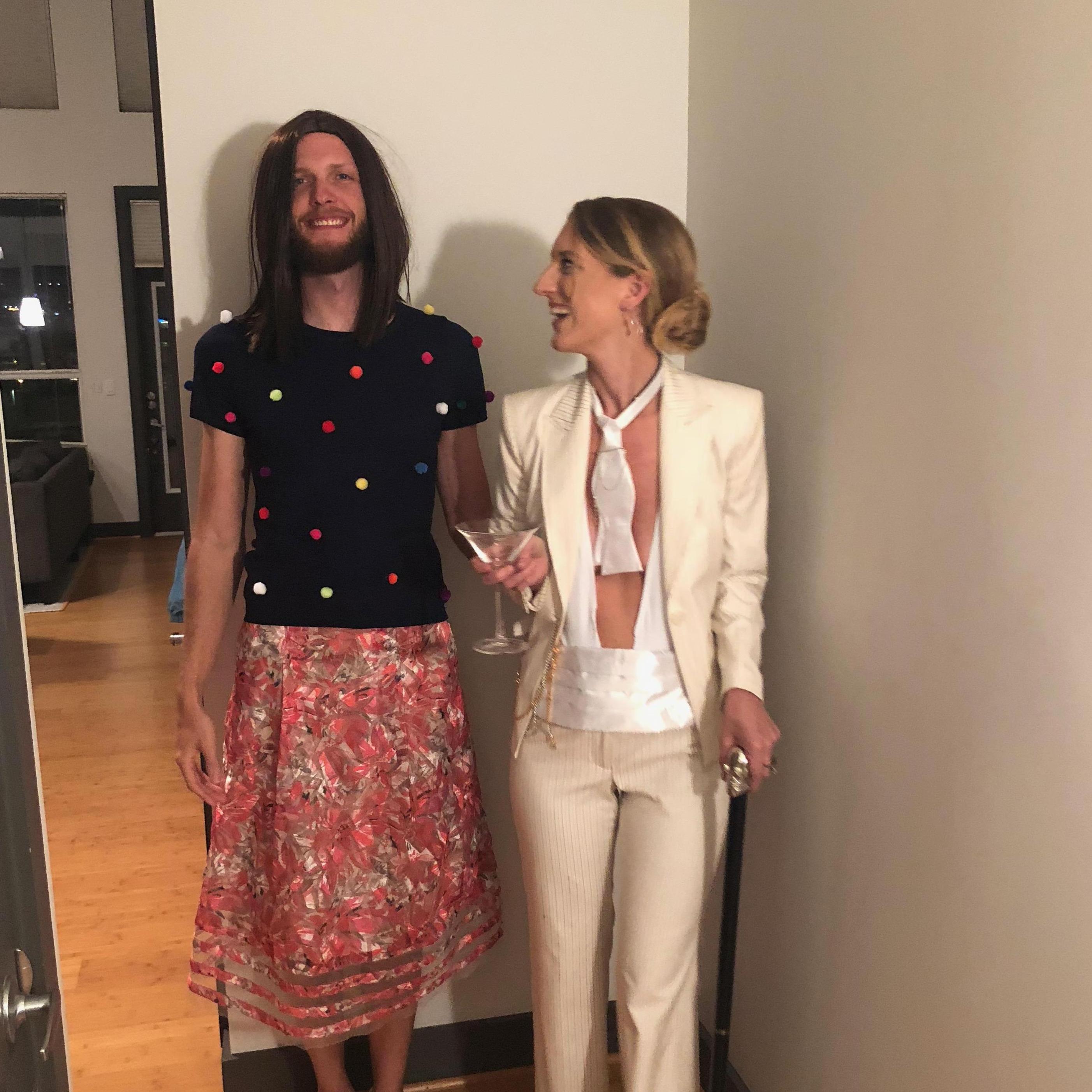 I wanted to be Blake Lively from "A Simple Favor" for Halloween and was sad no one would be my Anna Kendrick. So Kevyn volunteered haha