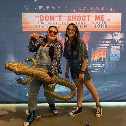 Sammi and Kelly (bridesmaid) attending an Elton John concert together