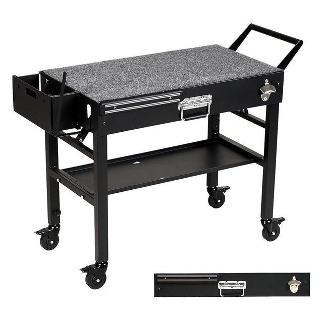 Portable Outdoor Grill Cart: Grill Tables For Outside - Fit Blackstone Griddle, Ninja Grill Stand - Outdoor Grill Table, Outdoor Food Prep And Pizza Oven Table Stand, For Cooking Camping