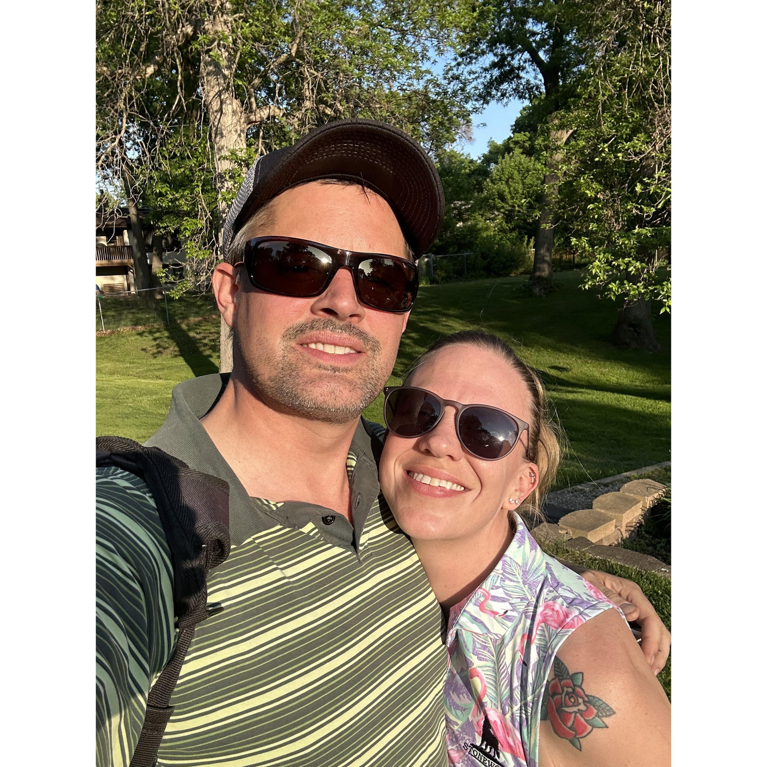 A couple who golfs together... has a common enemy