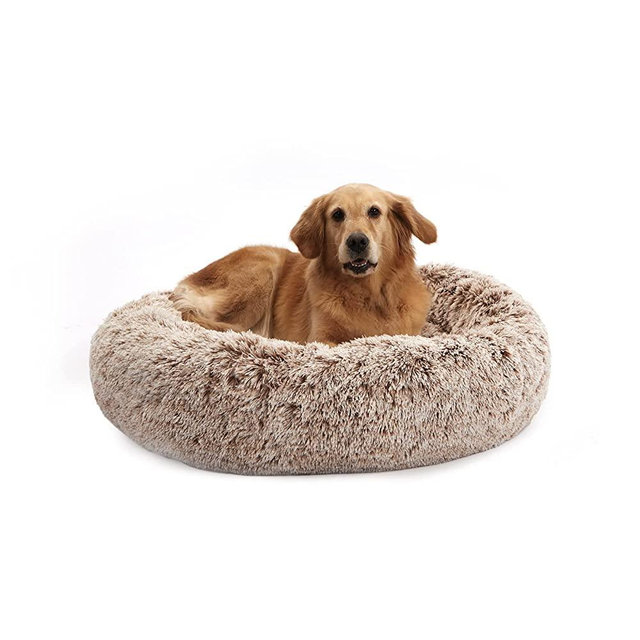 Bedfolks Calming Donut Dog Bed Cat Bed| Anti Anxiety Round Fluffy Plush Dog Bed for Small Medium Large Extra Large Dogs, Machine Washable Cuddler Pet Bed (23''/30''/36''/45'')