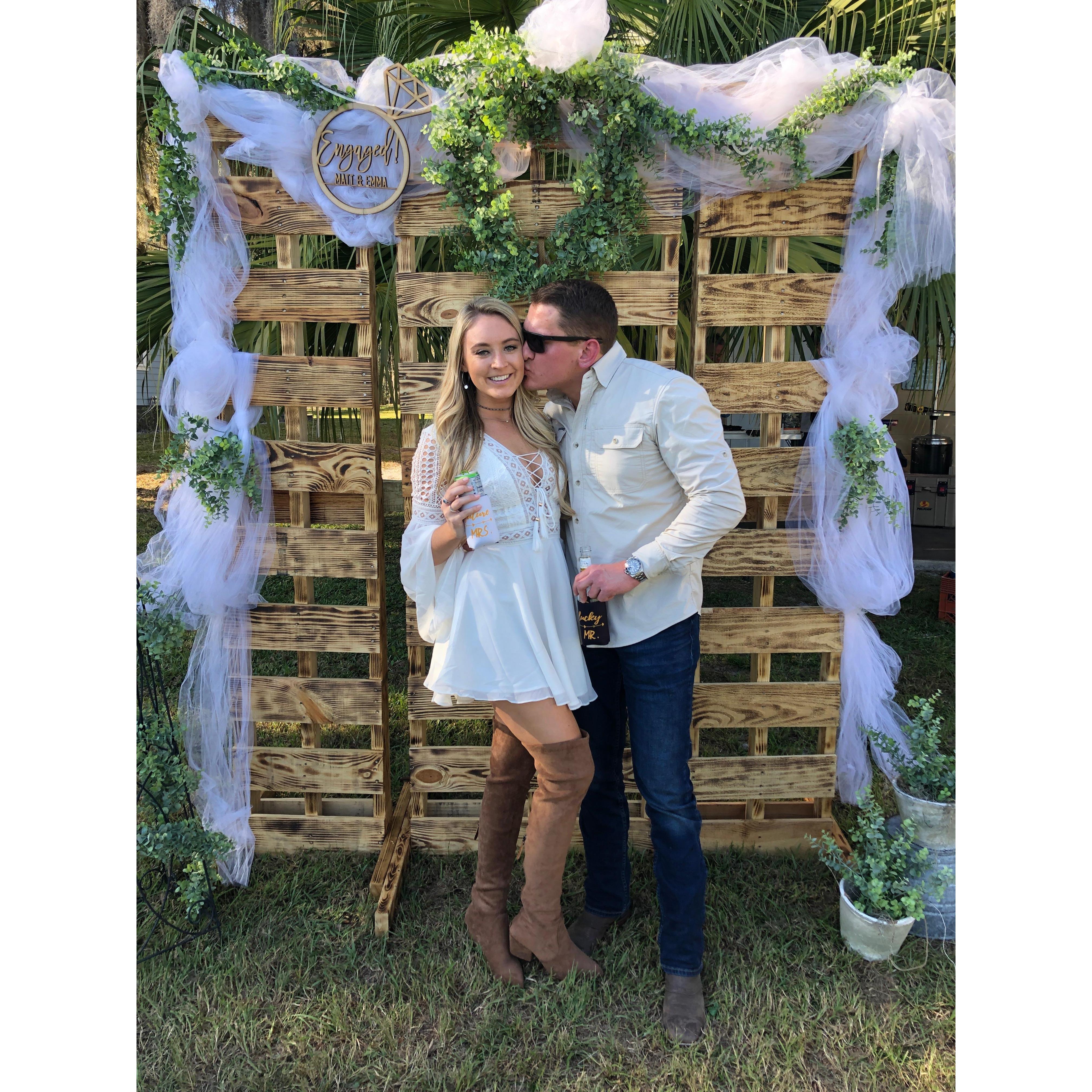 Another picture from our "I Do BBQ" to celebrate our engagement!