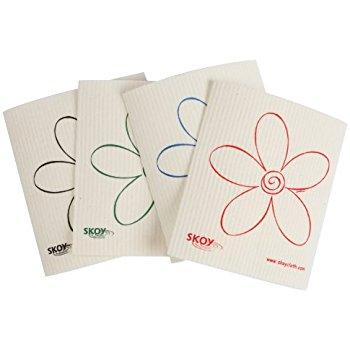 Skoy Cleaning Cloth, White, Set of 4