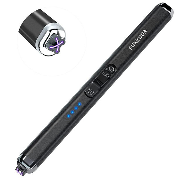 Dual Arc Electric Candle Lighter Rechargeable USB Lighter Plasma Arc Lighters for Candle (Obsidian Black)