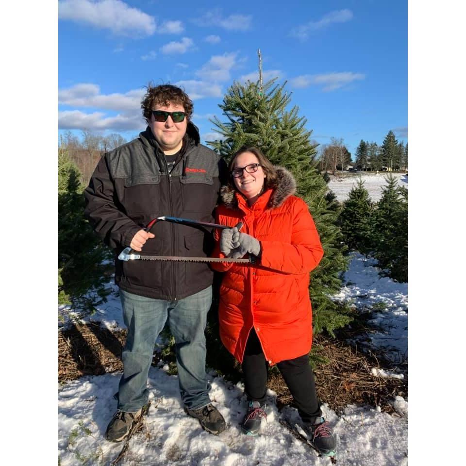 Cutting down our first Christmas tree